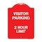 Signmission Visitor Parking Sign Visitor Parking 2 Hour Limit, Red & White Alum Sign, 18" x 24", RW-1824-22729 A-DES-RW-1824-22729 - alternate 1